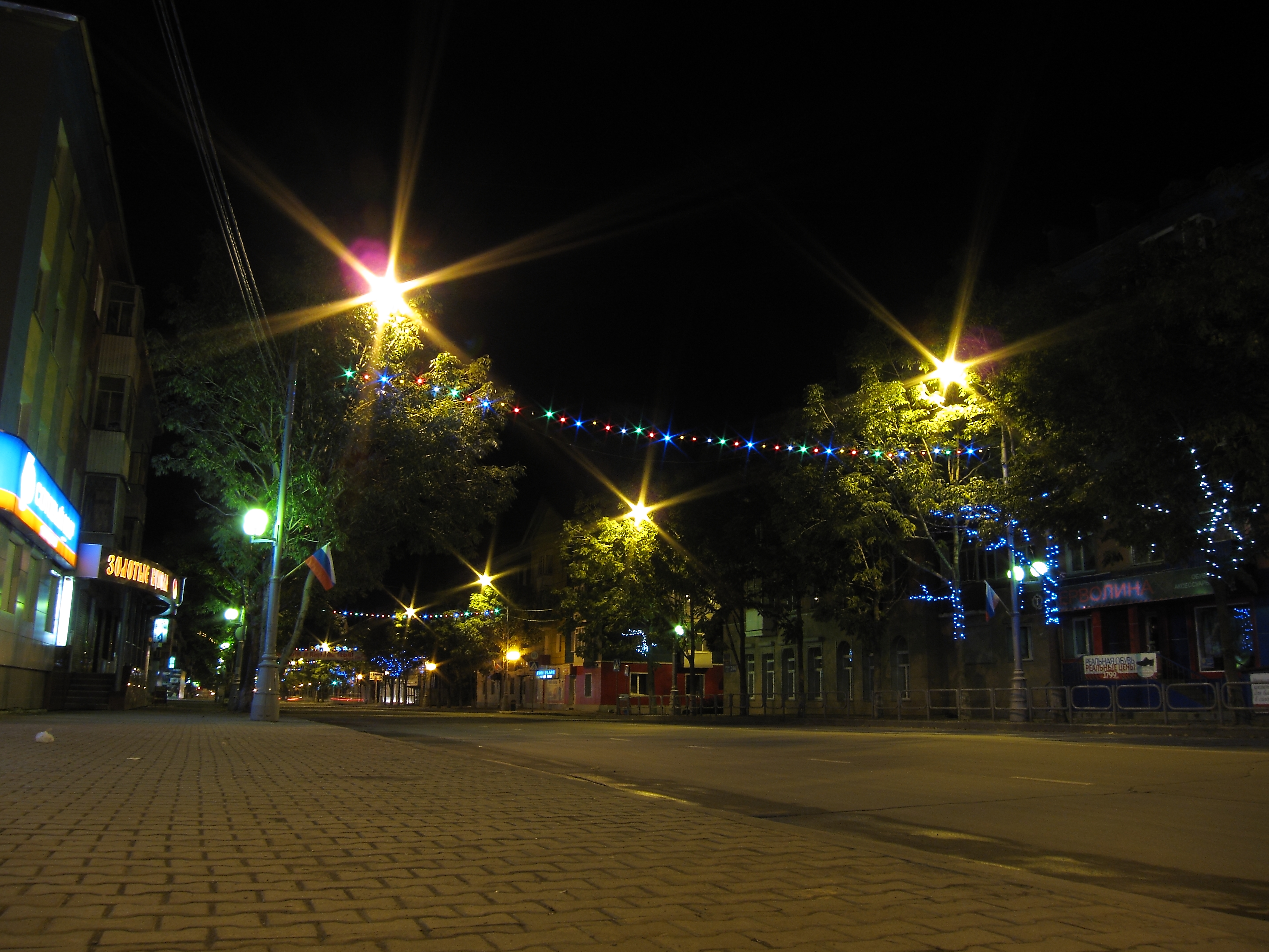 Ночной Южно-Сахалинск, фото. Год 2013